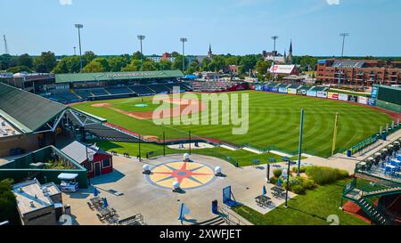 Luftaufnahme des Four Winds Field Baseball Stadium South Bend Indiana Stockfoto