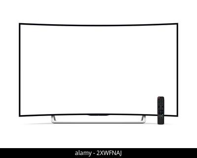 Realistisch gewölbter fernsehbildschirm. Smart tv-Modell. Leere TV-Vorlage. Vektorabbildung. Stock Vektor