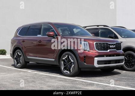 Avon - 11. August 2024: Kia Telluride EX-Display. Kia bietet den Telluride mit einem 3,8-l-V6-Gasmotor mit Direkteinspritzung an. MEIN:2024 Stockfoto