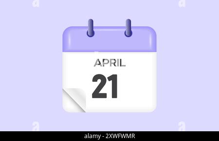 April: Kalender- und Zeitplaner. Erinnerung an das Symbol „Tageskalender“. Vektorabbildung. Stock Vektor