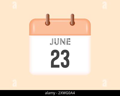 Juni: Kalender- und Zeitplaner. Erinnerung an das Symbol „Tageskalender“. Vektorabbildung. Stock Vektor