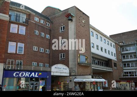 Lady Godiva Uhr am Broadgate House in Coventry Stockfoto