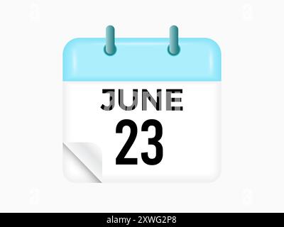 Juni: Kalender- und Zeitplaner. Erinnerung an das Symbol „Tageskalender“. Vektorabbildung. Stock Vektor