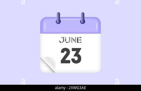 Juni: Kalender- und Zeitplaner. Erinnerung an das Symbol „Tageskalender“. Vektorabbildung. Stock Vektor