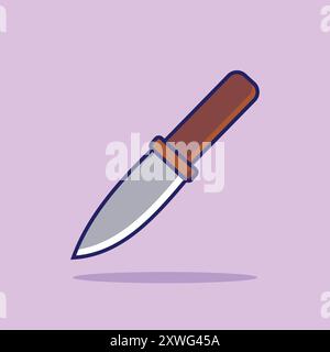 Messersymbol Illustration isolierte Zeichentricksymbol Elemente Design Messer Aufkleber Design Stock Vektor