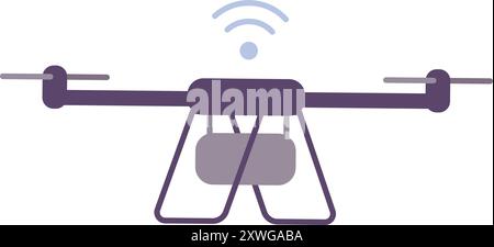 Farbsymbol fliegende Drohne. Quadcopter mit Fernbedienung isoliert auf weißem Hintergrund Stock Vektor