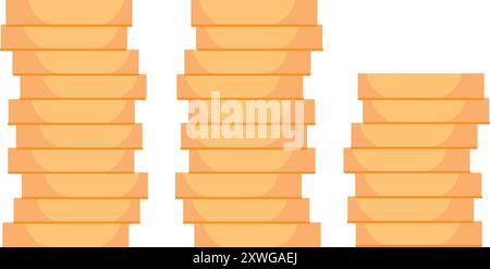 Münzstapel. Goldenes Geldstapel-Farbsymbol isoliert auf weißem Hintergrund Stock Vektor