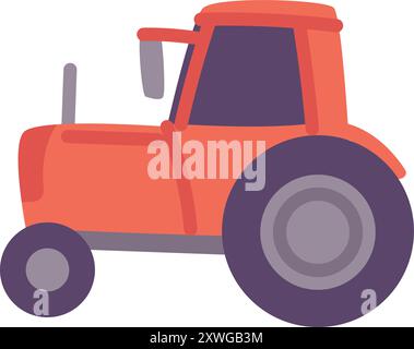 Rotes Symbol für Traktorfarbe. Landwirtschaftlicher Transport isoliert auf weißem Hintergrund Stock Vektor