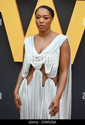 LONDON, GROSSBRITANNIEN. August 2024. Naomi Ackie nimmt an den Warner Bros. Teil. Präsentiert die europäische Premiere von „Blink Two“ im Odeon Luxe Leicester Square in London, Großbritannien. (Quelle: Siehe Li/Picture Capital/Alamy Live News Stockfoto