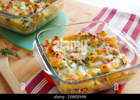 Großaufnahme von hitzebeständigem Glas Tupperware Stockfoto