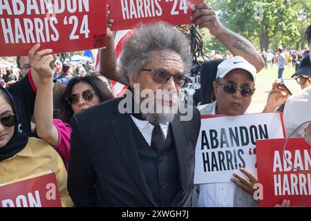 Cornel West beim Protest gegen Palästina im Union Park, Chicago. August 2024. Stockfoto