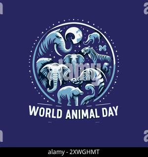 World Animal Day Logo-Symbol Vektor-Kunst-Illustration. Stock Vektor