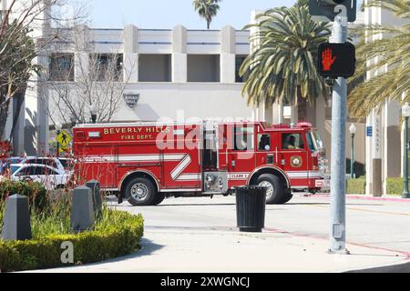 19.08.2024, AMERIKA, USA, unterwegs in Amerika, Symbolbild, Themenbild, Verschiedene Themenbilder, Reise, Reiseimpressionen, Reisefeatures, Vereinigte Staaten von Amerika, Reisefeature, im Bild Fire Department, Feuerwehr, Beverly Hills, Los Angeles, Santa Monica, USA, Amerika, *** 19 08 2024, AMERIKA, USA, unterwegs in Amerika, Symbolbild, Themenbild, verschiedene Themenbilder, Reisen, Reiseeindrücke, Reiseangebote, Vereinigte Staaten von Amerika, Reisefunktion, im Bild Feuerwehr, Feuerwehr, Beverly Hills, Los Angeles, Santa Monica, USA, Amerika, Stockfoto