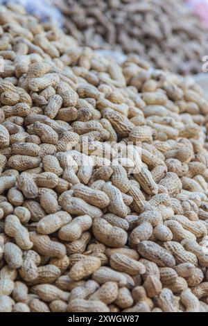 Gekochte Erdnüsse mit ihren Muscheln sind knusprig und Golden. Stockfoto