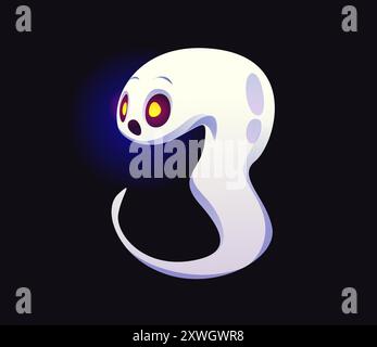 Nummer drei: Halloween-Geisterschrift, gruselige Schrift, Horror-böse Schrift, gruseliges Monster-Alphabet. Zeichentricksymbol lustig 3, mathematisches Zahlenzeichen in Form von überraschtem Spott. Isolierte mathematische Ziffer des Vektors Stock Vektor