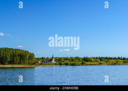 St. Anne’s römisch-katholische Kirche im Dene Reservat in der Nähe des Hay River, Northwest Territories Stockfoto