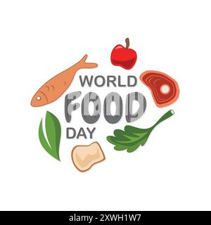 World Food Day Brief Text Typografie Vorlage Design Hintergrund. Vektorabbildung Stock Vektor