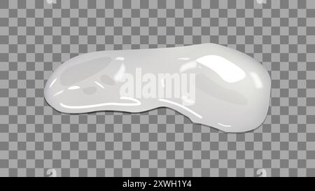 Realistische Creme-Textur. Ausstriche von Cremeproben. Isolierte weiße Proben transparenter Hintergrund. Hautpflegecreme Kosmetiklotion. Vektorabbildung. Stock Vektor