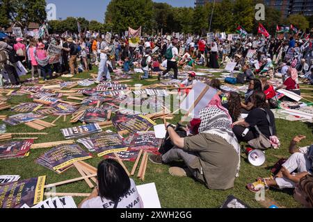 Chicago, USA. August 2024. Proteste außerhalb der Democratic National Convention in Chicago Illinois Credit: Zachary Tarrant/Alamy Live News Stockfoto