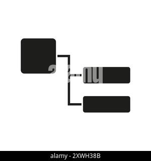 Blocksymbol für Flussdiagramm. Einfache Prozessstruktur. Form des Vektordiagramms. Minimalistisches Kartendesign. Stock Vektor