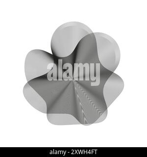 Abstrakte Wellenmusterform. Monochrome Flüssigkeitsform. Konzept fließender Linien. Vektorabbildung. Stock Vektor