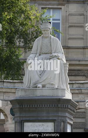 Statue von Jehan Froissart, poète et chroniqueur Francais 1337-1405. Stockfoto