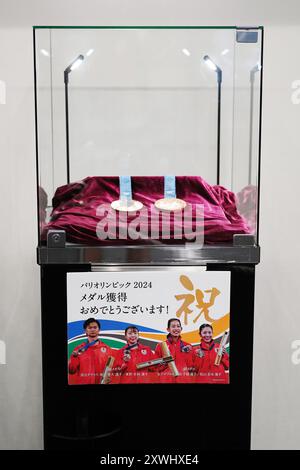Kanagawa, Japan. August 2024. Allgemeine Ansicht Badminton : Daihatsu Japan Open 2024 Mixes Doppel 1. Runde Spiel in der Yokohama Arena in Kanagawa, Japan. Quelle: AFLO/Alamy Live News Stockfoto