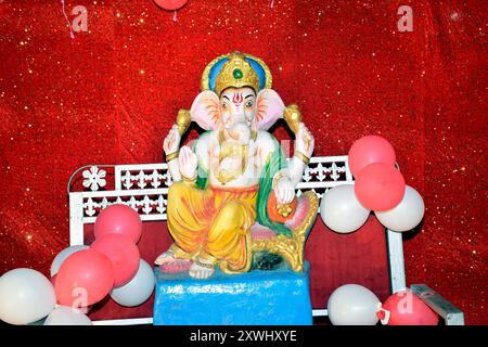 lord ganesha, ein Idol von Lord Ganesha, das für das Festival geschaffen wurde Stockfoto