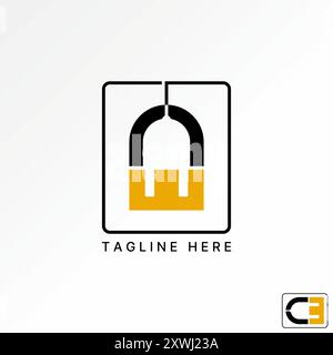 Logo Design Grafikkonzept abstrakt kreativ Premium Vektor Vorrat Erstschriftkabel CE Schriftart stecker elektrisch. Bezogen auf die Marke Monogramm-Typografie Stock Vektor