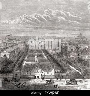 Der Jardin des plantes, der „Garten der Pflanzen“, auch bekannt als der Jardin des plantes de Paris, wurde hier im 19. Jahrhundert gesehen. Er ist der wichtigste botanische Garten Frankreichs. Aus Cassells Illustrated History of England, veröffentlicht um 1880. Stockfoto