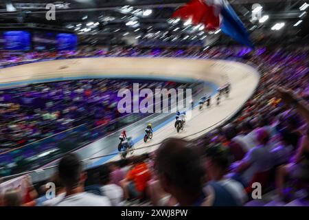 Paris, Frankreich. August 2024. Olympische Spiele, Paris 2024, Radfahren, Rennstrecke, Madison, Frauen. Quelle: Jan Woitas/dpa/Alamy Live News Stockfoto