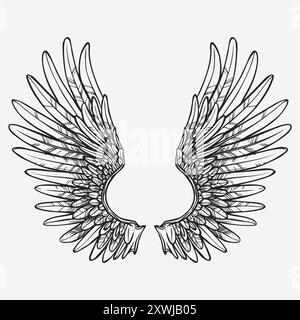 Vektordesign der Flügel. Vektorillustrationen können bearbeitet und skaliert werden Stock Vektor