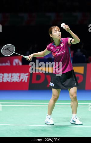 Kanagawa, Japan. August 2024. Nozomi Okuhara (JPN) Badminton : Daihatsu Japan Open 2024 1. Runde Spiel der Frauen im Singles in der Yokohama Arena in Kanagawa, Japan. Quelle: AFLO/Alamy Live News Stockfoto