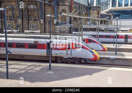 London, Großbritannien. August 2024. Die ASLEF union gibt bekannt, dass Zugführer der London North Eastern Railway an den Wochenenden im September, Oktober und November streiken werden. Quelle: Vuk Valcic/Alamy Stockfoto