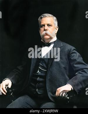 Porträt von George Westinghouse (1846–1914) - Erfinder und Industrieller. - Spätere Färbung. Stockfoto