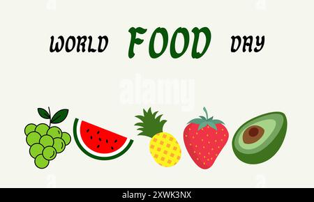 Der Welternährungstag ist eine internationale Veranstaltung zur Sensibilisierung für den weltweiten Hunger und zur Förderung von Maßnahmen zur Gewährleistung der Ernährungssicherheit für alle Stock Vektor