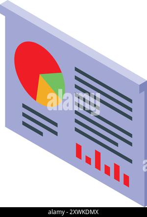 Das Geschäftsdiagramm zeigt eine Marktanalyse mit einem Tortendiagramm und einem Diagramm an Stock Vektor