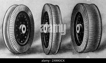 Die Canning (Birmingham, Sheffield und London, England) Endurance Polierräder. Diese Fotografie stammt von einer großen Auswahl von größtenteils nicht zugeschriebenen technischen Illustrationen und Fotos, die ursprünglich 1936 veröffentlicht wurden. Größe und Qualität der Originale sind sehr unterschiedlich. Stockfoto