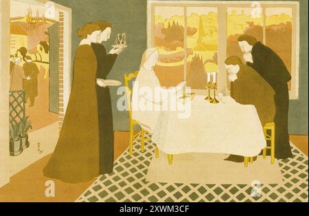 Maurice Denis Illustration, Les pèlerins d’Emmaüs (die Pilger von Emmaus), 1895 Stockfoto