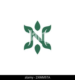 Letter N Leaf Logo Vektor. Natur-Logo Stock Vektor