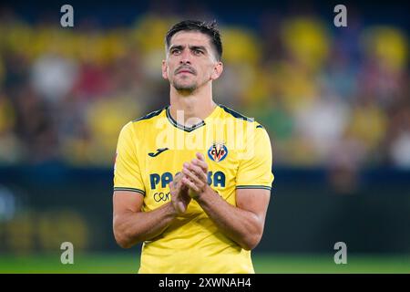 Villarreal, Spanien. August 2024. Gerard Moreno von Villarreal CF spielte am 19. August 2024 im La Ceramica Stadion in Villarreal, Spanien, während des La Liga EA Sports Matches zwischen Villarreal CF und Atletico de Madrid. (Foto: Sergio Ruiz/PRESSINPHOTO) Credit: PRESSINPHOTO SPORTS AGENCY/Alamy Live News Stockfoto