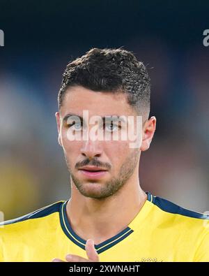 Villarreal, Spanien. August 2024. Santi Comesana von Villarreal CF während des La Liga EA Sports Matches zwischen Villarreal CF und Atletico de Madrid spielte am 19. August 2024 im La Ceramica Stadion in Villarreal, Spanien. (Foto: Sergio Ruiz/PRESSINPHOTO) Credit: PRESSINPHOTO SPORTS AGENCY/Alamy Live News Stockfoto