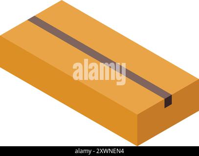 Mit Klebeband verschlossene Pappschachtel, in isometrischer Darstellung dargestellt Stock Vektor