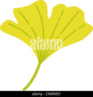 Herbstginblatt. Handgezeichnet trendiger flacher Stil isoliert. Herbstlaub, goldene Jahreszeit. Vektorabbildung Stock Vektor