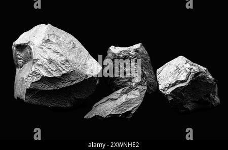 Eisenerz, das in der metallurgischen Industrie und im Tiefbau verwendet wird, Konzept der Mineralgewinnung Stockfoto