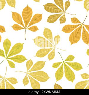 Herbstlaub Muster auf weißem Hintergrund, Vektor Stock Vektor