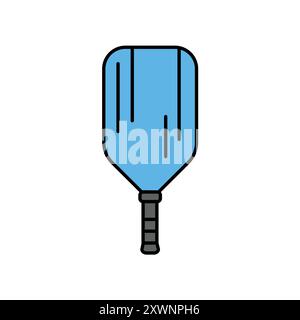 Pickleball Racket Line, schwarzes Symbol. Signieren Sie für Webseite, mobile App, Schaltfläche, Logo. Schaltfläche Vektorisoliert. Bearbeitbare Kontur. Stock Vektor