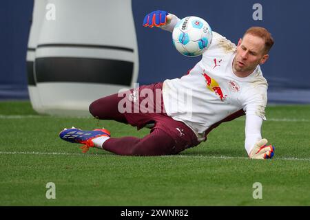 Leipzig, Deutschland. August 2024. Fußball: Bundesliga, RB Leipzig: Torwart Peter Gulacsi in Aktion. Quelle: Jan Woitas/dpa/Alamy Live News Stockfoto
