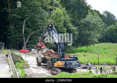 Im Vereinigten Königreich - Abriss der „Old Tramway Bridge“ Preston als Teil des „Levelling up Fund“ Stockfoto