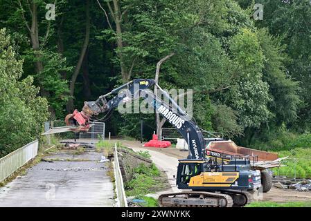Im Vereinigten Königreich - Abriss der „Old Tramway Bridge“ Preston als Teil des „Levelling up Fund“ Stockfoto